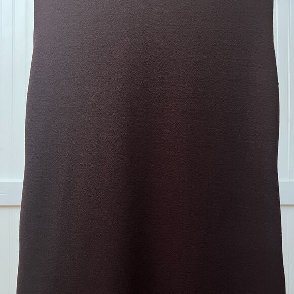 Vince Dress Brown Old Money Mushroomcore Sheath Midi Bodycon Stretch Knit 8 - Picture 6 of 13